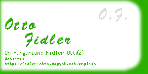 otto fidler business card
